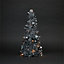 2ft Silver tinsel Pre-lit Table top tree