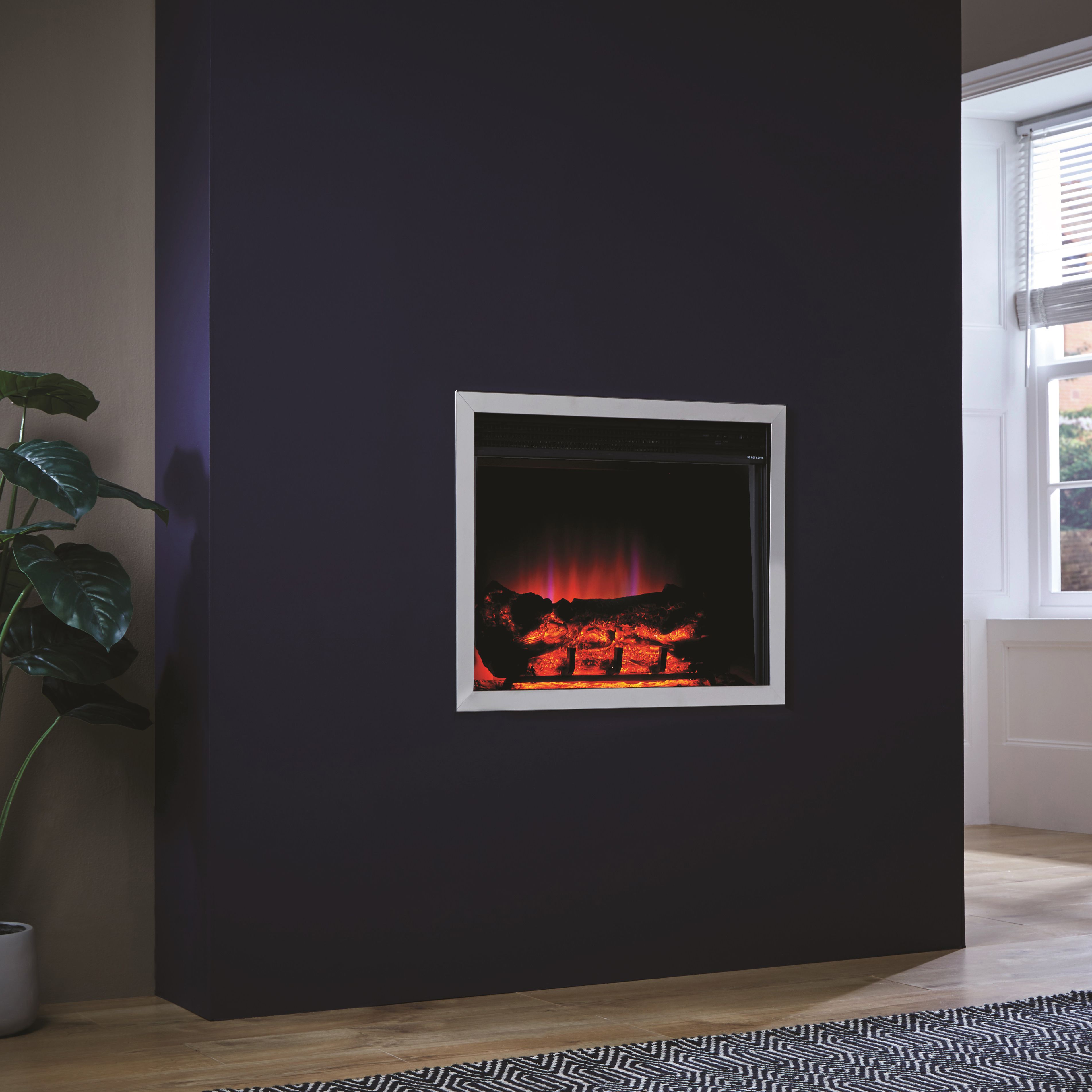 2kW Black Chrome effect Electric Fire