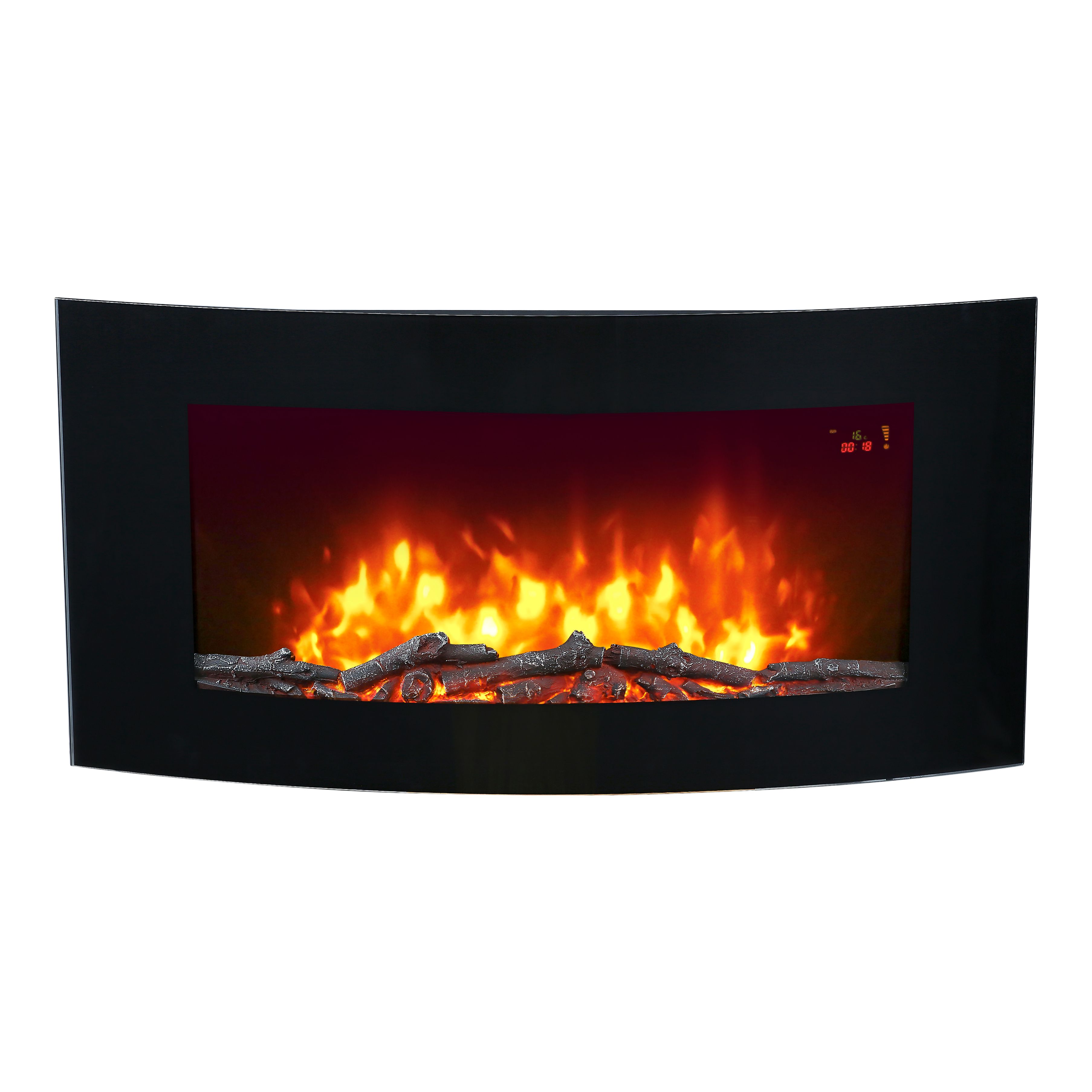 2kW Gloss Black Cast iron effect Electric Fire