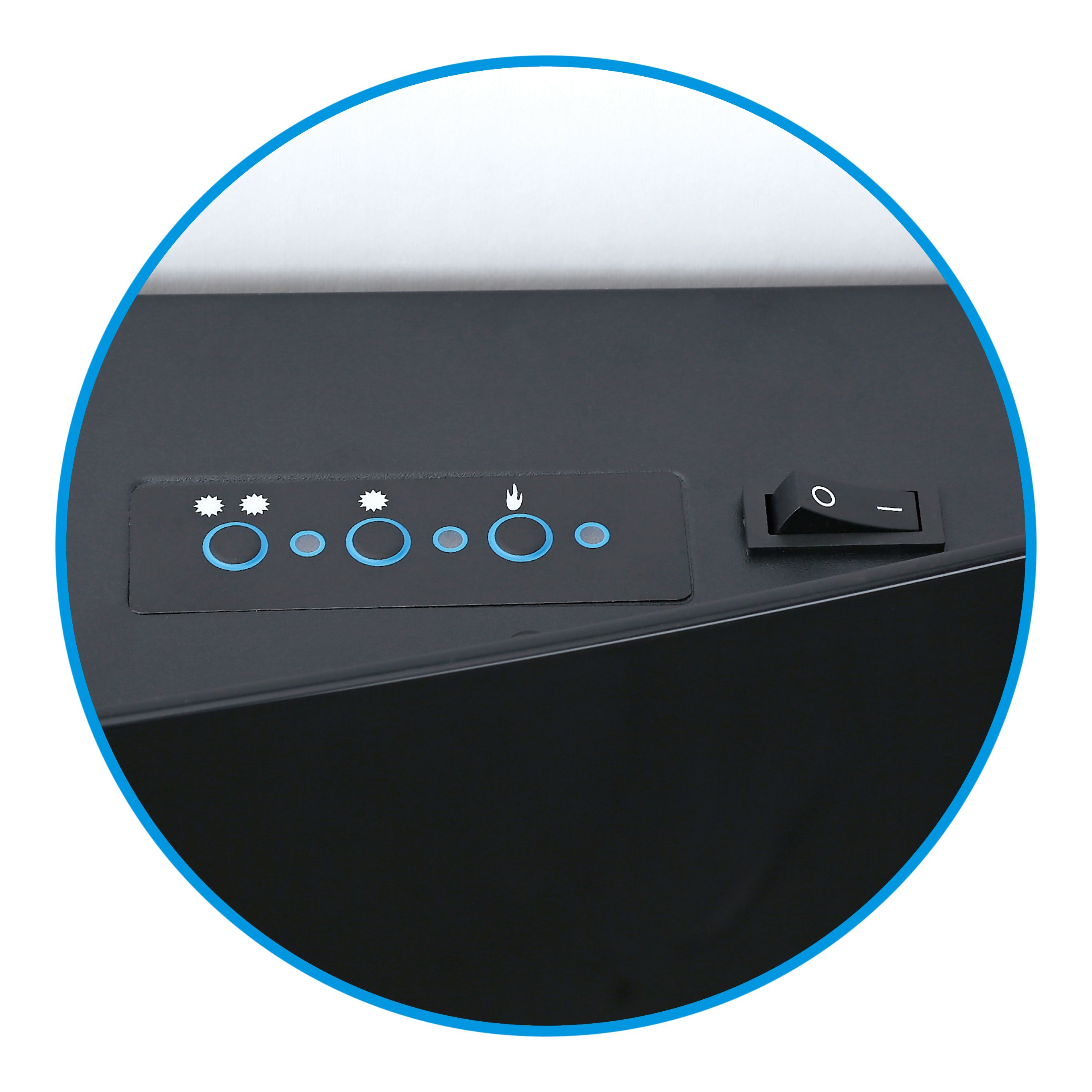 2kW Gloss Black Cast iron effect Electric Fire