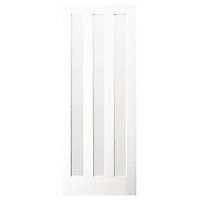 3 panel Glazed White Internal Door, (H)1981mm (W)838mm (T)35mm