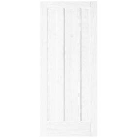 3 panel Unglazed Contemporary White Internal Door, (H)1981mm (W)838mm (T)35mm