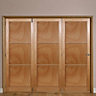 3 panel Unglazed Shaker Timber Hardwood veneer Internal Folding Door set, (H)2035mm (W)2374mm