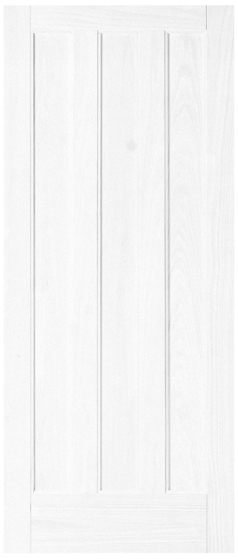 3 panel Unglazed White Internal Door, (H)1981mm (W)838mm (T)35mm