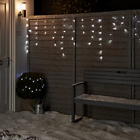 300 Ice white Icicle LED String lights with Clear cable