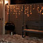 300 Warm white Icicle LED String lights with Clear cable
