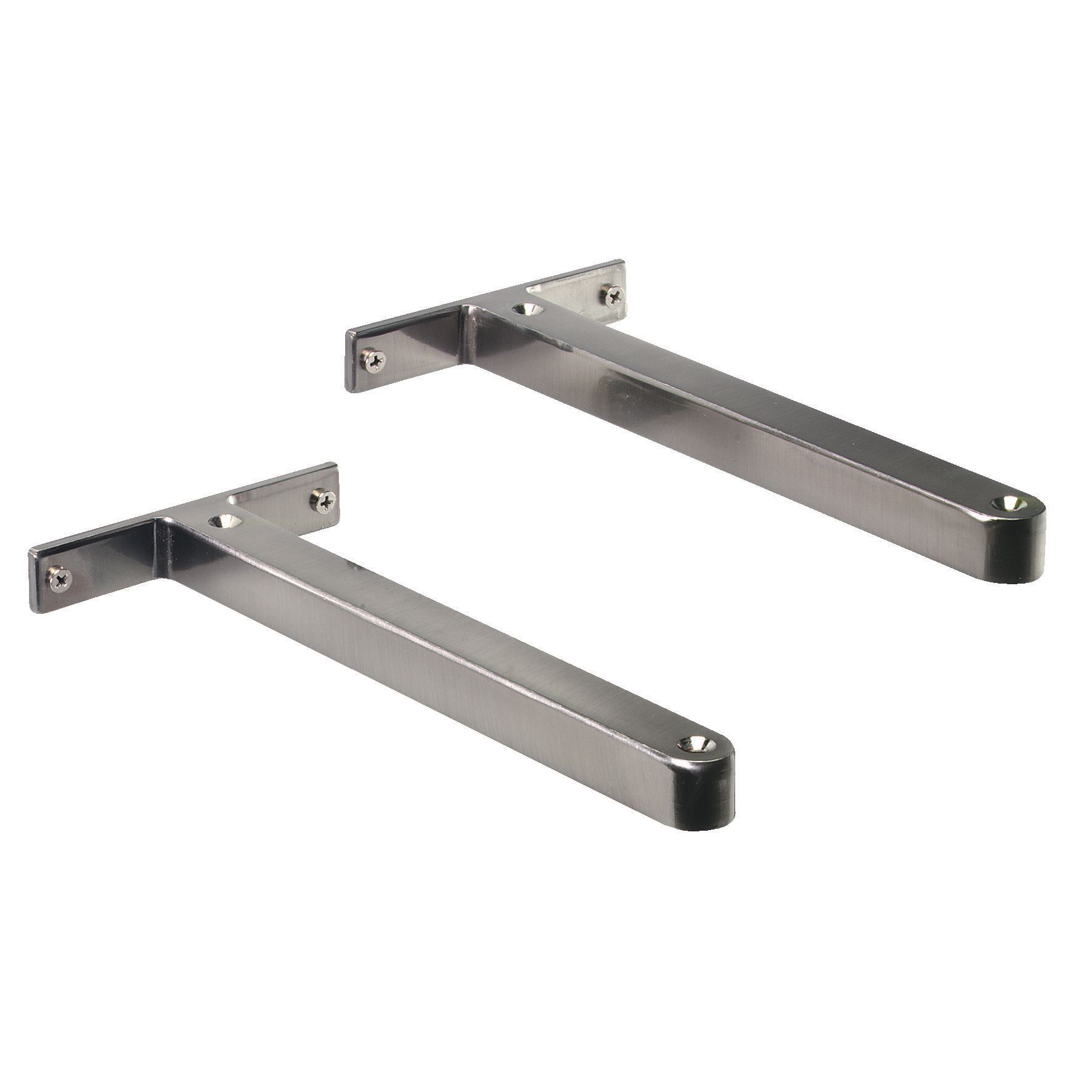 B&Q Brushed Nickel Effect Zinc Alloy Shelf Bracket | Departments | DIY 