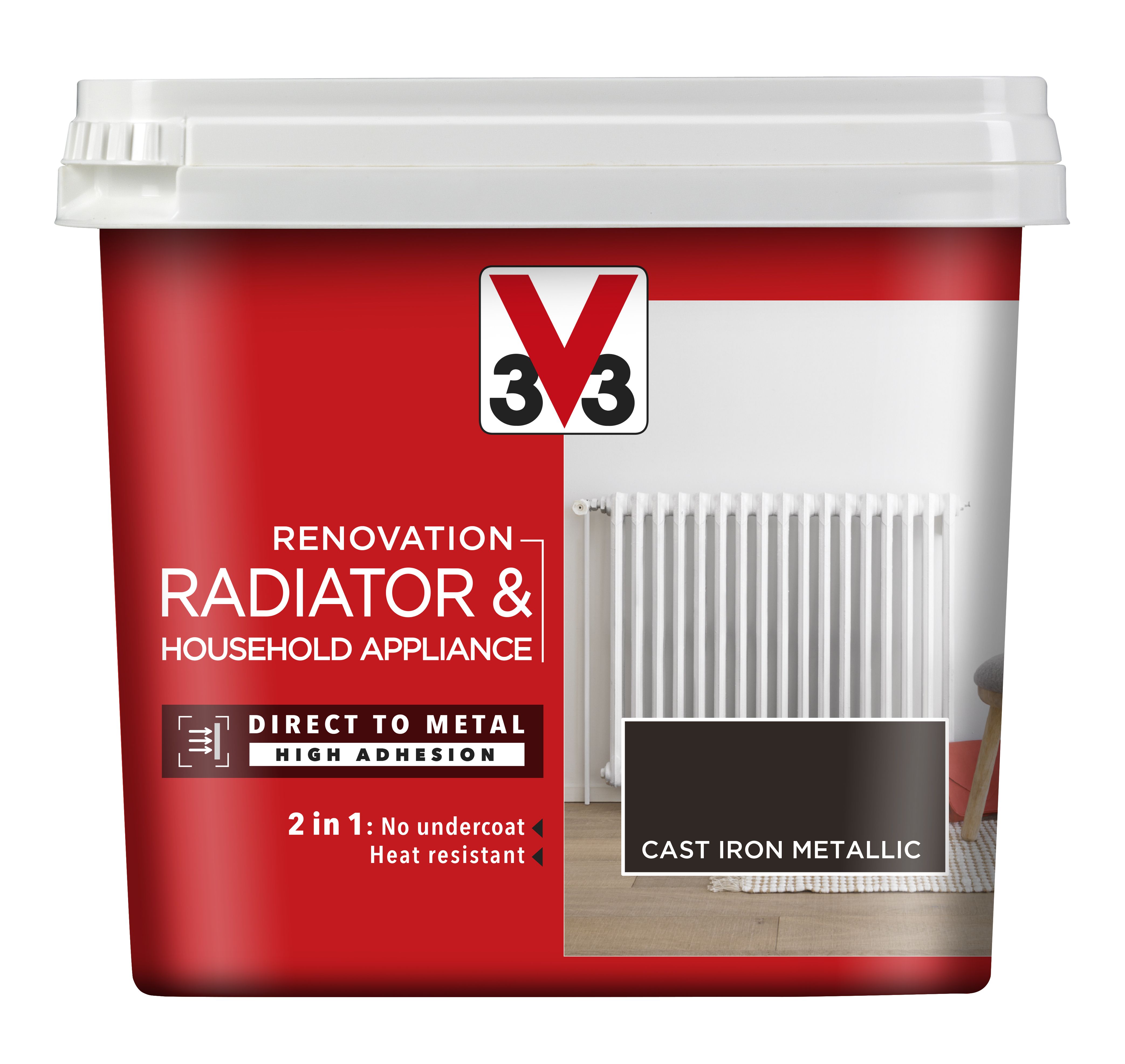 V33 Renovation Cast iron Metallic Radiator & appliance paint 750ml