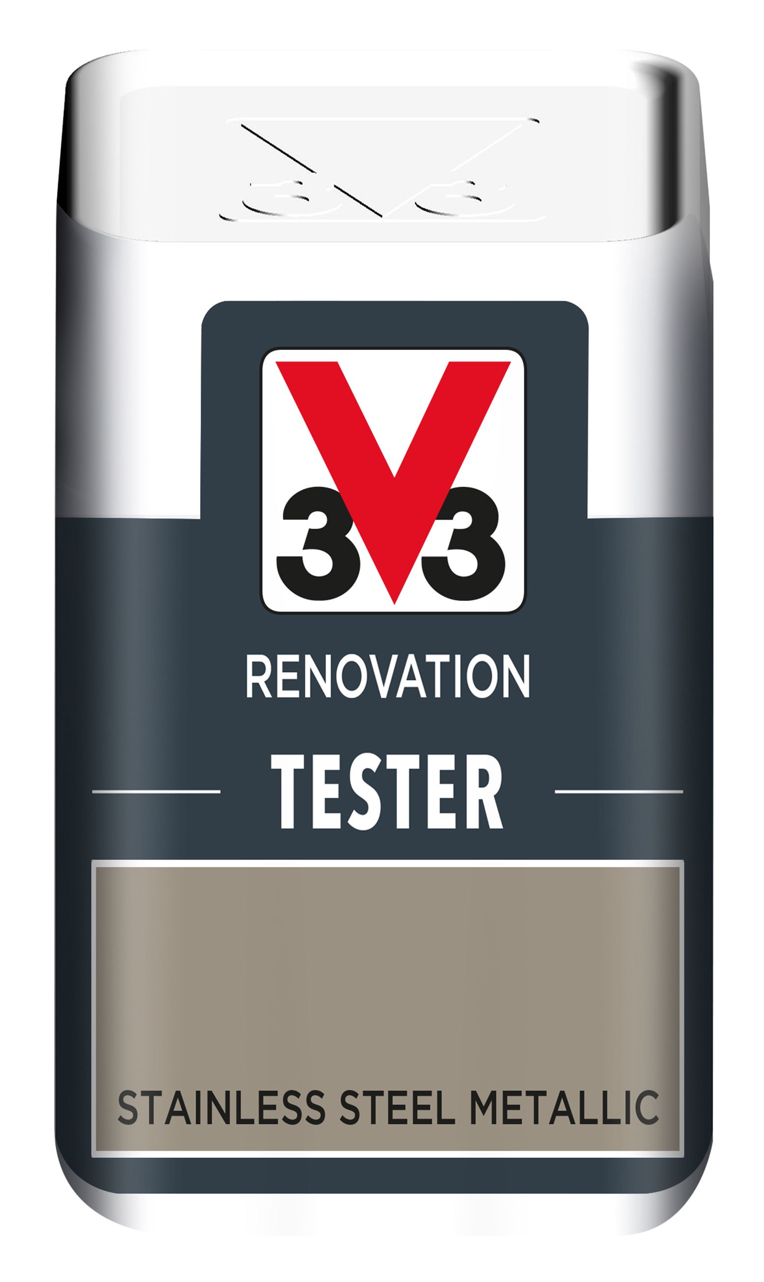 V33 Renovation Stainless steel Metallic Paint 50ml Departments DIY