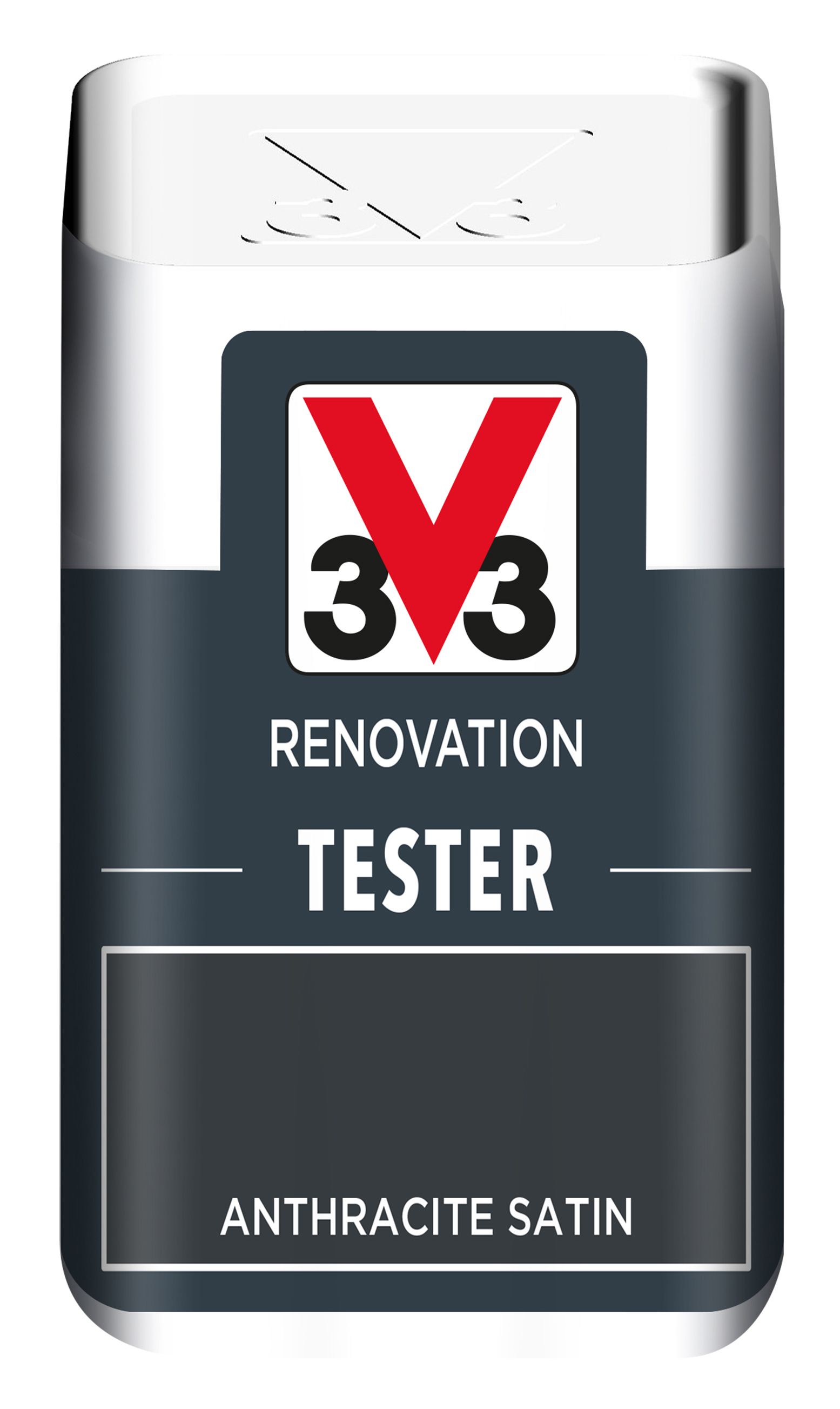 V33 Renovation Anthracite Satin Paint 50ml | Departments | DIY at B&Q