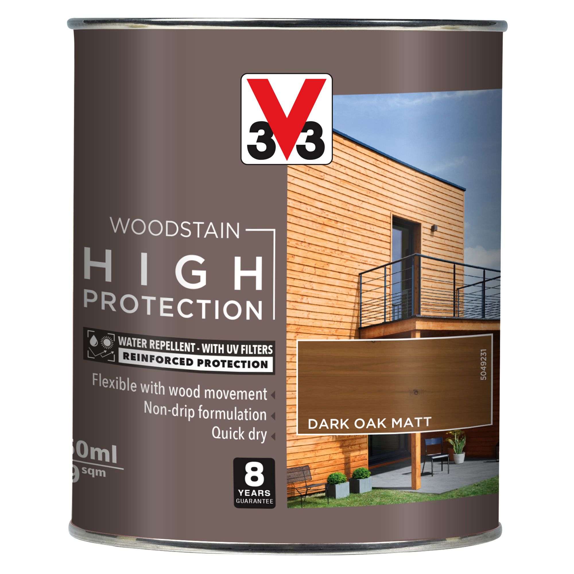 V33 High protection Dark oak Matt Wood stain, 750ml Departments DIY