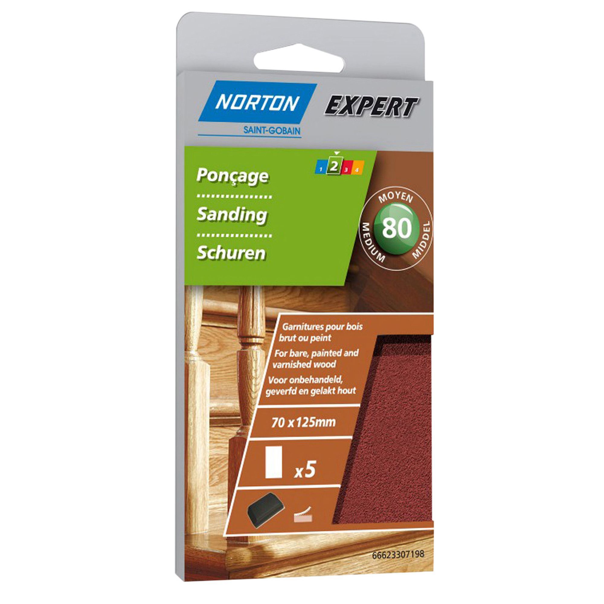 Norton 80 Medium Sanding Block Refill, Pack of 5 Departments DIY at B&Q