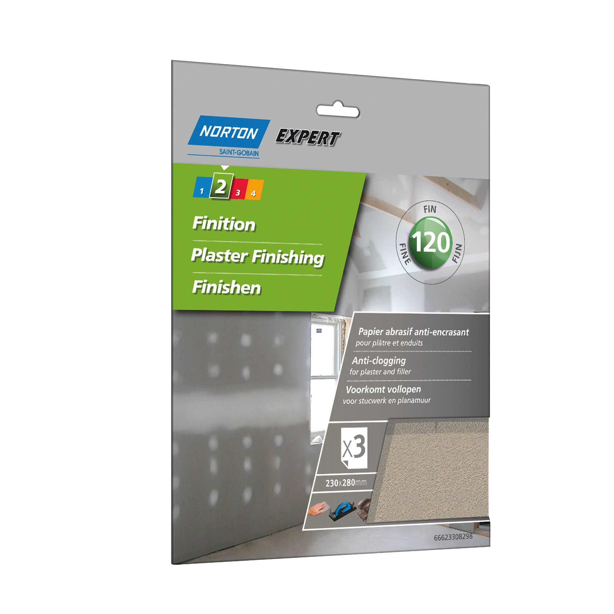 Norton 120 Grit Fine Sandpaper sheet, Pack of 3 Departments DIY at B&Q