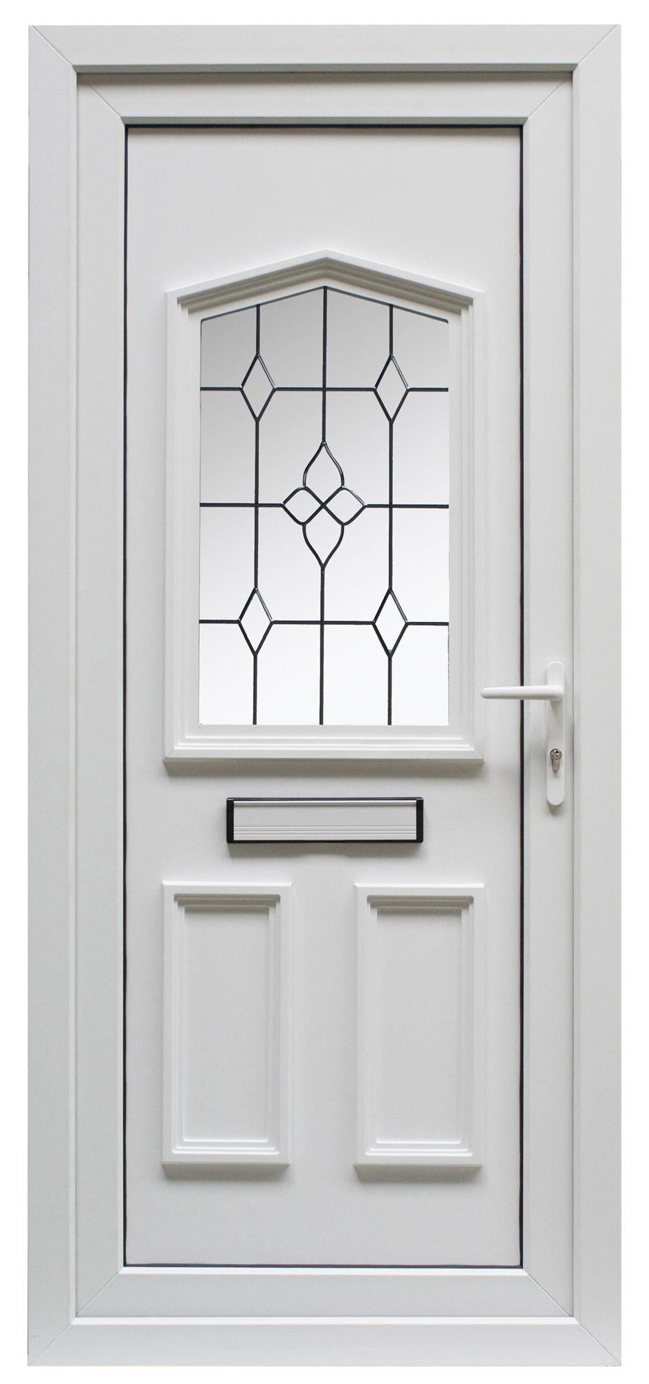 Amberley White PVCu Glazed External Front Door & Frame Lh, (H)2055mm (W