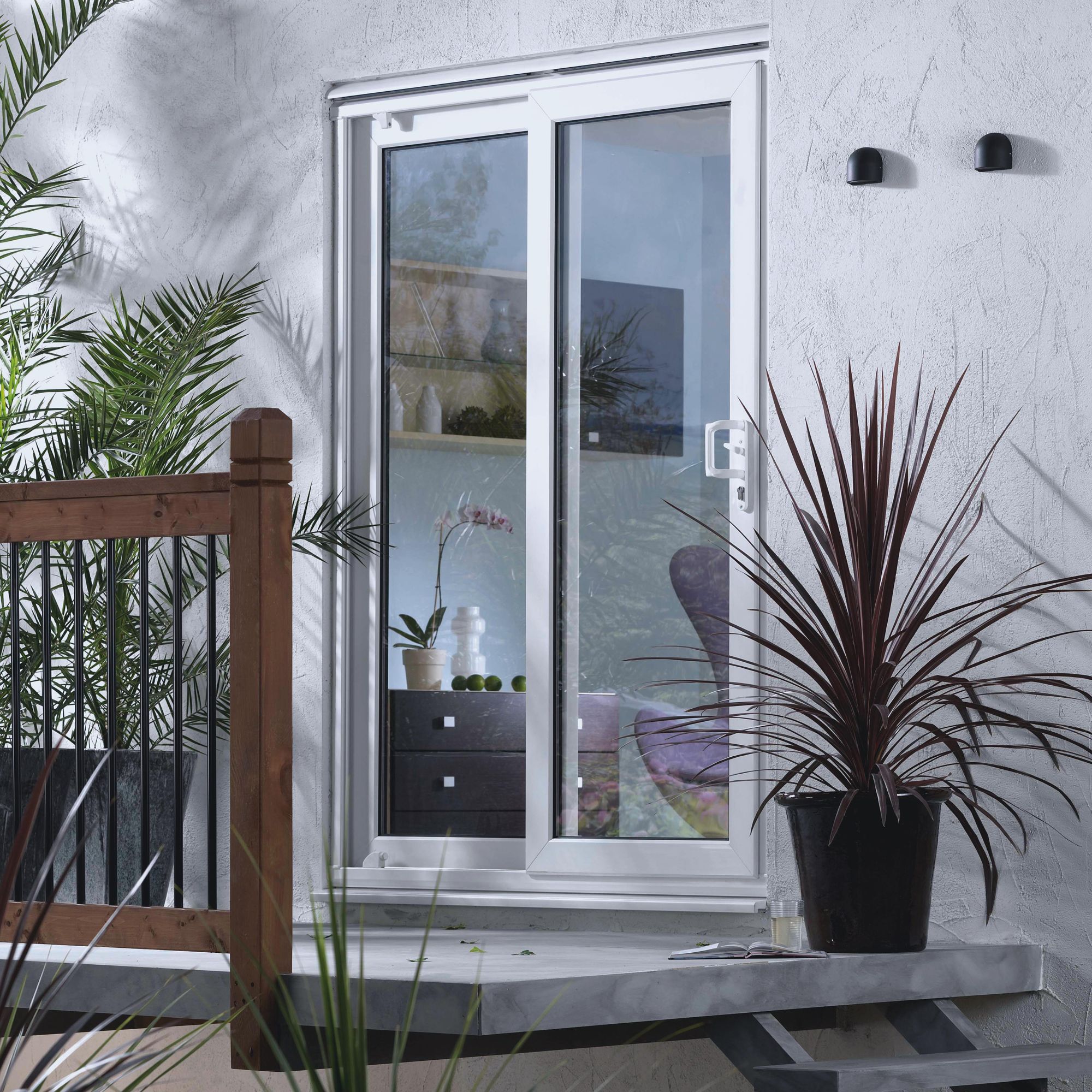 Richmond Double Glazed White Upvc Reversible Fixed Patio Door