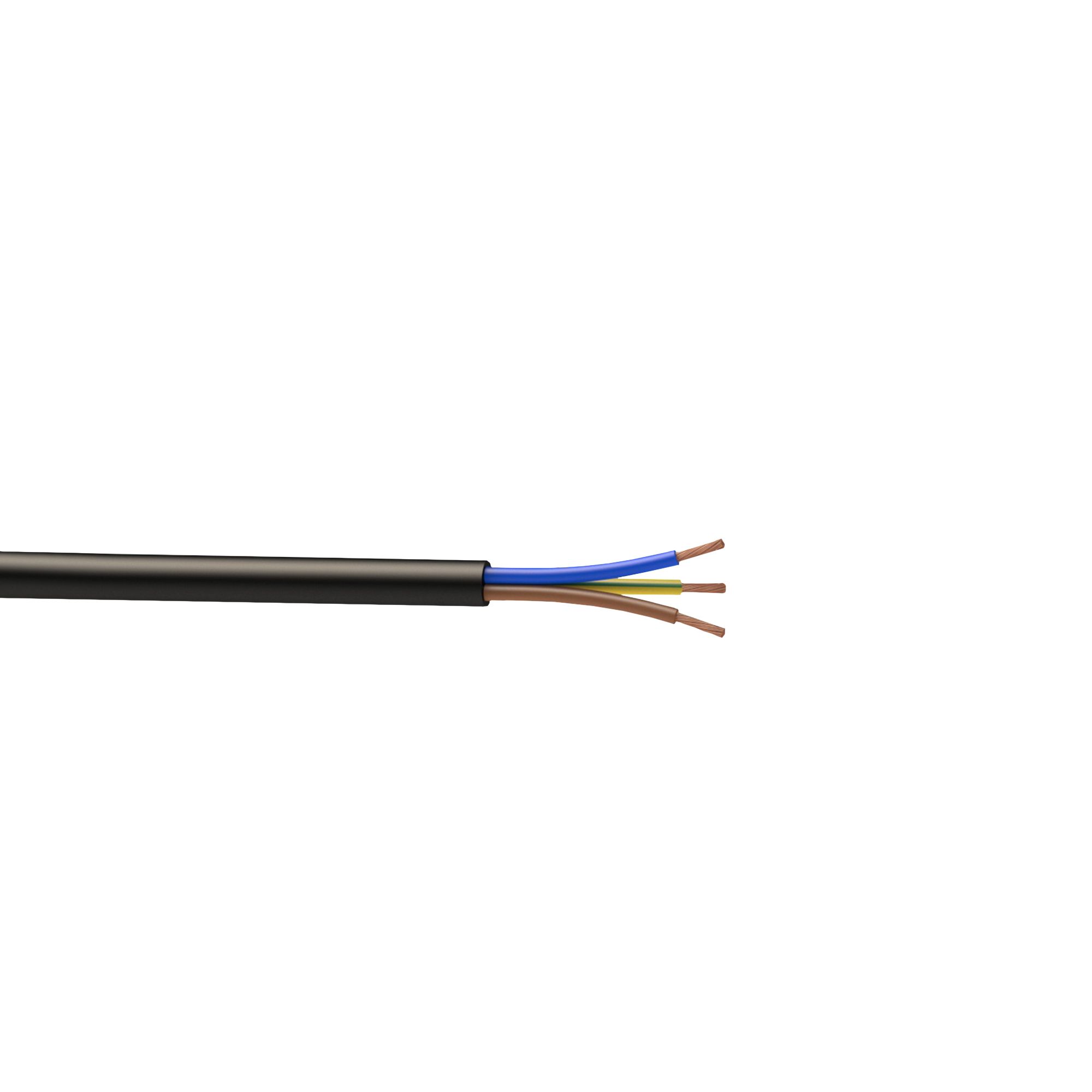 3183P Black 3-core Cable 2.5mm² x 25m