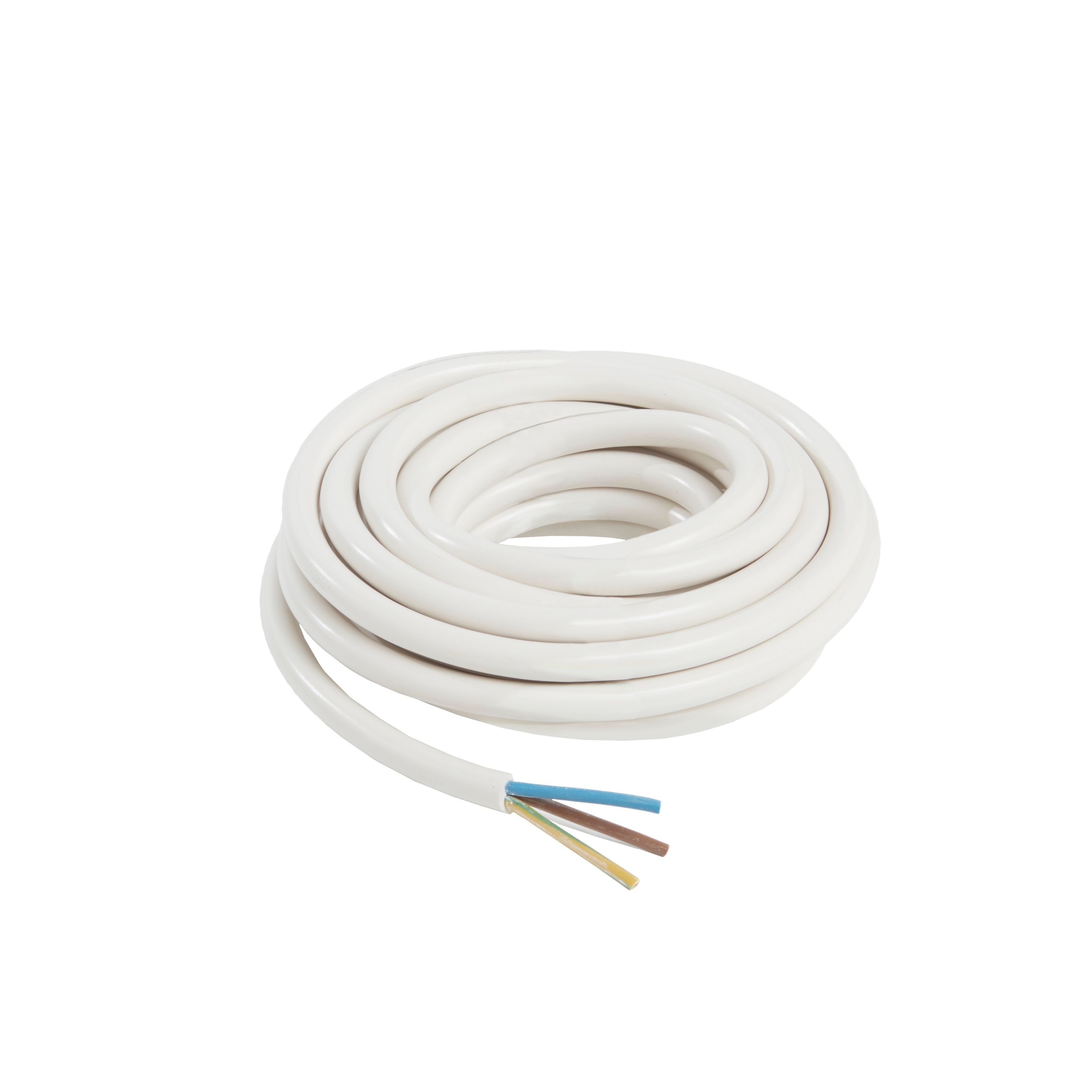 3183Y White 3-core Cable 2.5mm² x 5m