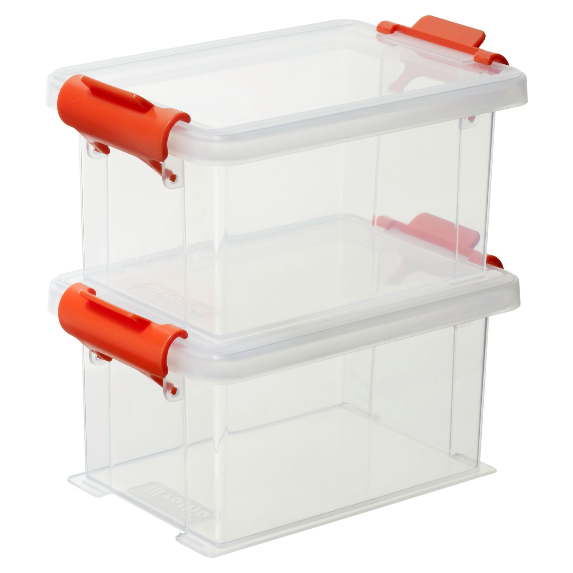 Clear 0.35 L Plastic Stackable Storage boxes, Set of 2 | Departments