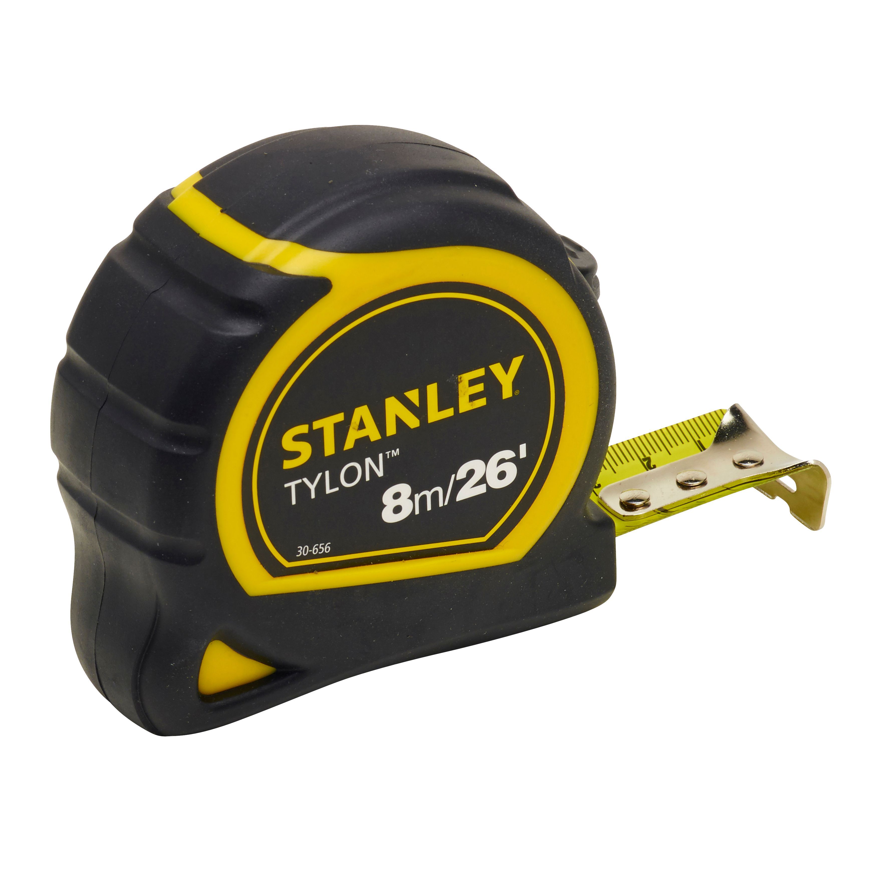 Stanley Black & yellow Tape measure (L)8m, Pack of 2 Departments