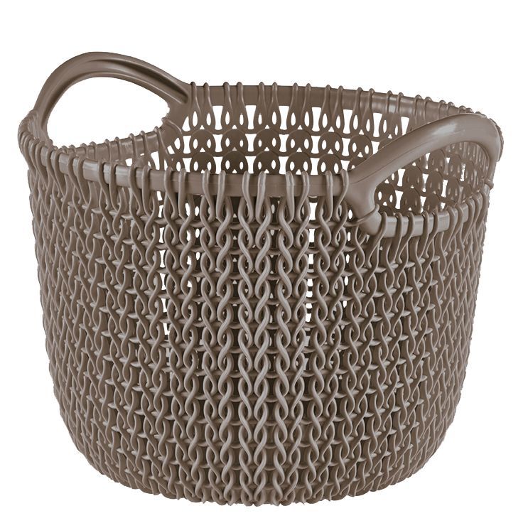 Knit collection Harvest brown 3L Plastic Storage basket Departments
