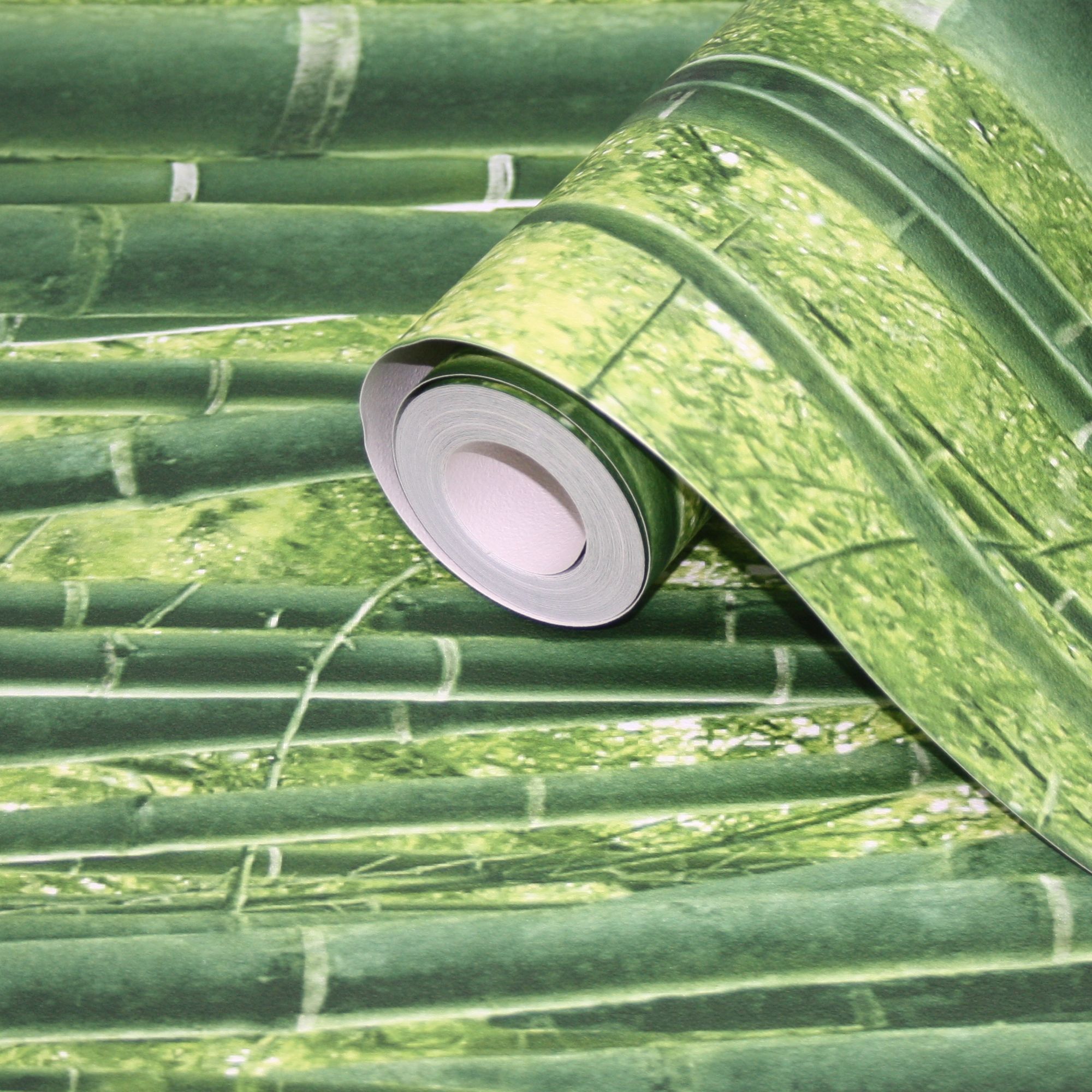 Lutece Green Bamboo jungle Wallpaper Clearance DIY at B&Q