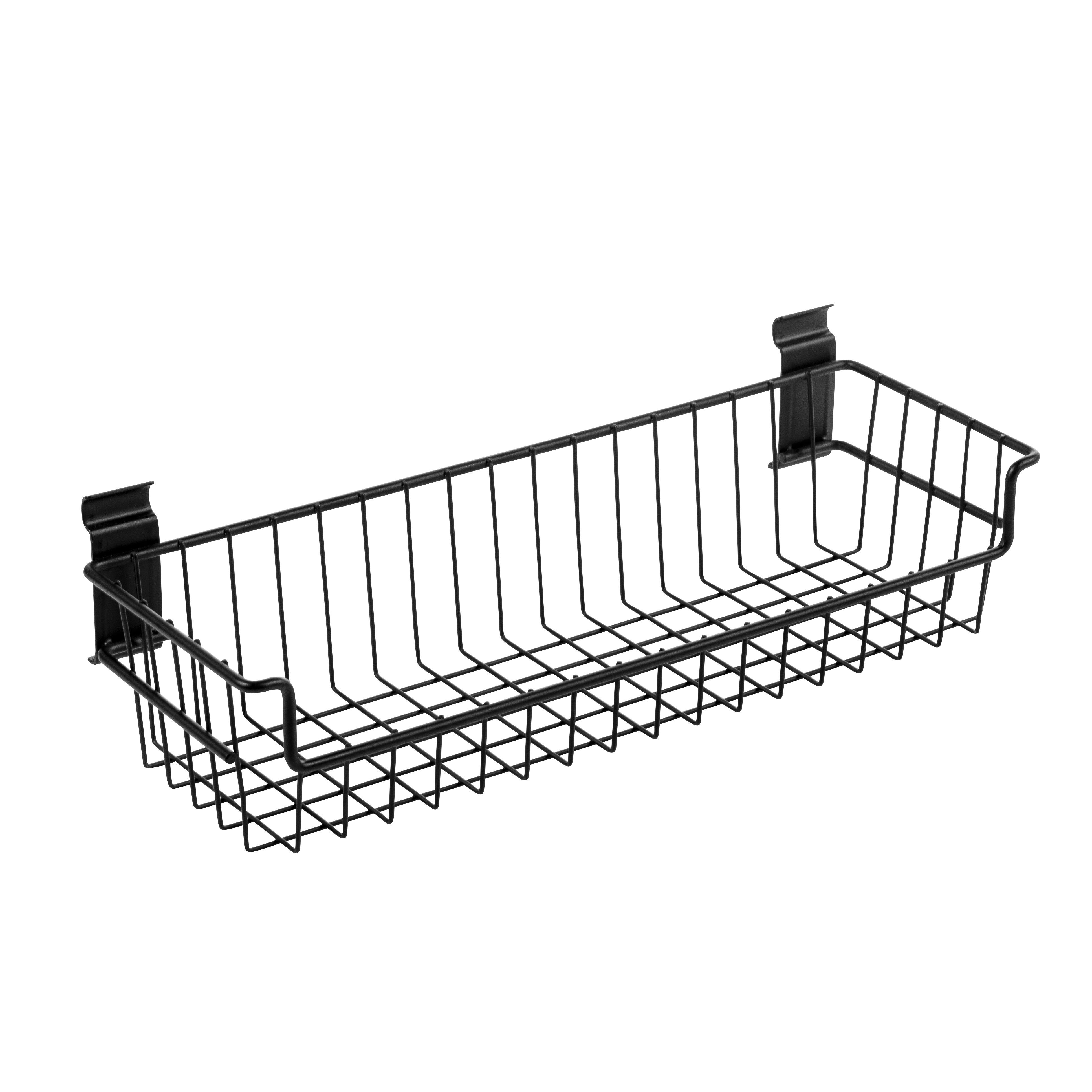 Walltech Black Steel Metal basket Departments DIY at B&Q