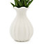 33cm White Tulip Artificial floral arrangement in White Ceramic Vase