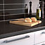 34mm Black star Black & light grey Stone effect Earthstone Round edge Kitchen Worktop, (L)1800mm