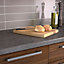 34mm Graphite Matt Dark grey & white Acrylic Round edge Kitchen Breakfront Worktop, (L)3000mm