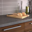 34mm Graphite Matt Dark grey & white Acrylic Round edge Kitchen Worktop, (L)3000mm