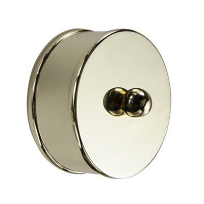 Cheshire Mouldings Round Brass Effect Metal Medium Handrail End Cap (L)25mm (Dia)60mm (W)60mm, Pack Of 2