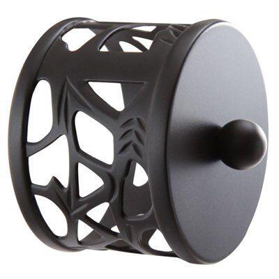 Cheshire Mouldings Round Black Metal Filigree Handrail End Cap (L)43mm (Dia)60mm (W)60mm, Pack Of 2