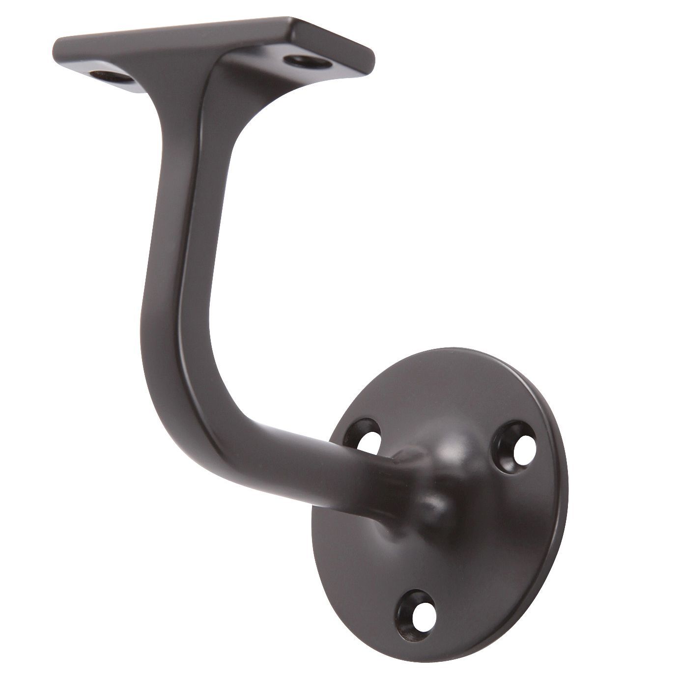 Black Metal Wall Mounted Handrail Bracket L 50mm H 70mm W 80mm