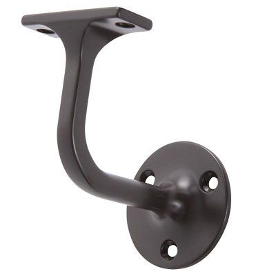 Cheshire Mouldings Black Metal Wall-Mounted Handrail Bracket (L)50mm (H)70mm (W)80mm, Pack Of 5