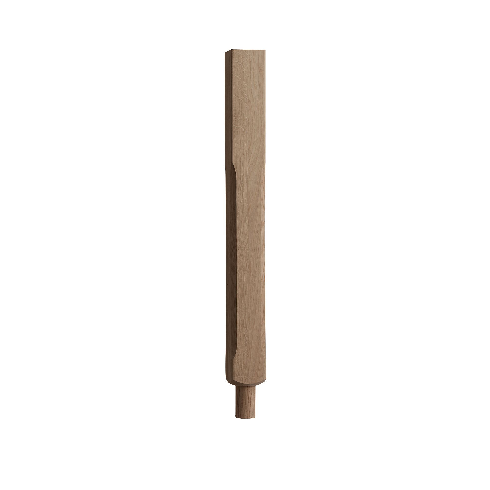 Oak Stop chamfer spigot newel post (W)90mm (L)725mm Departments DIY
