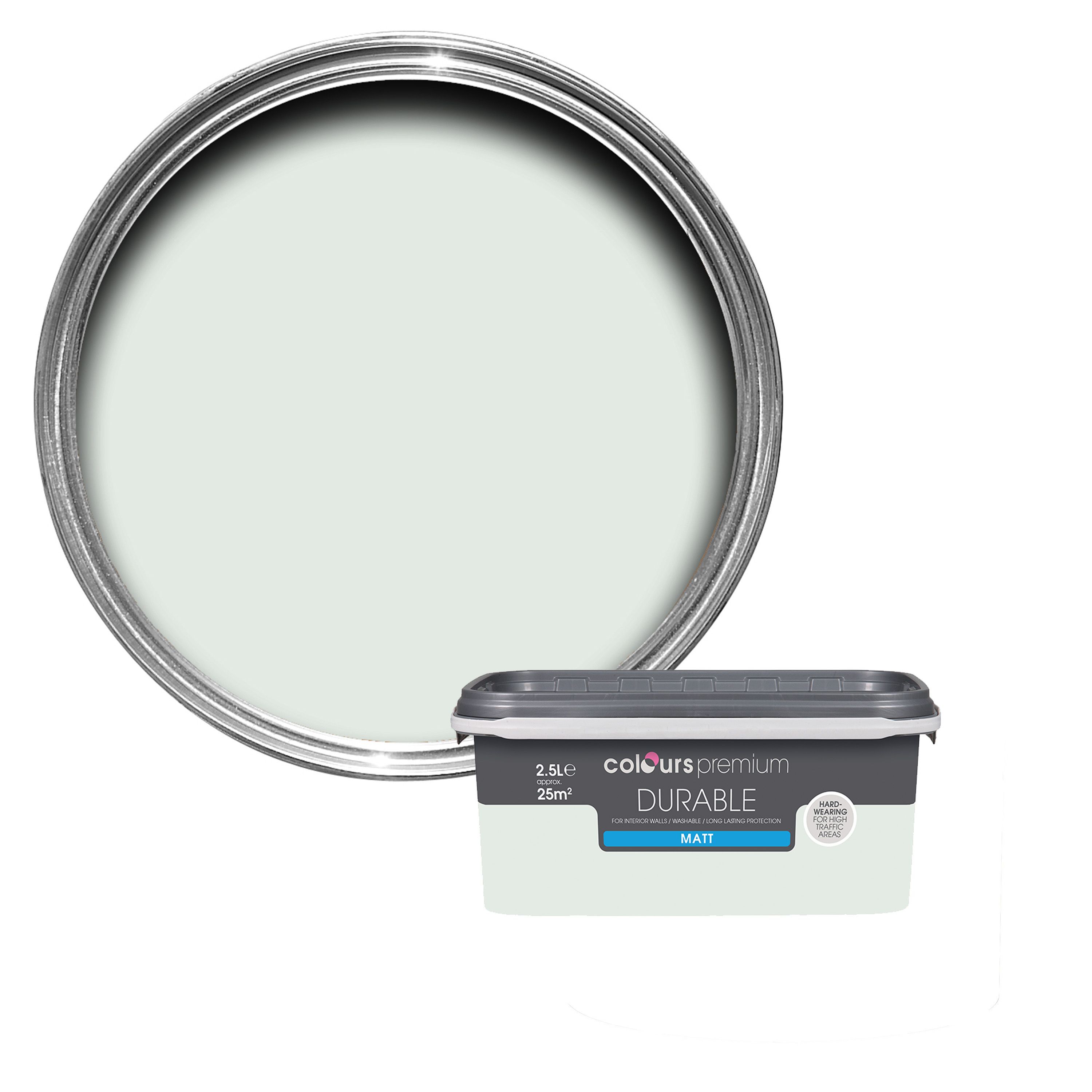 Colours Durable Mint secret Matt Emulsion paint 2.5L Departments