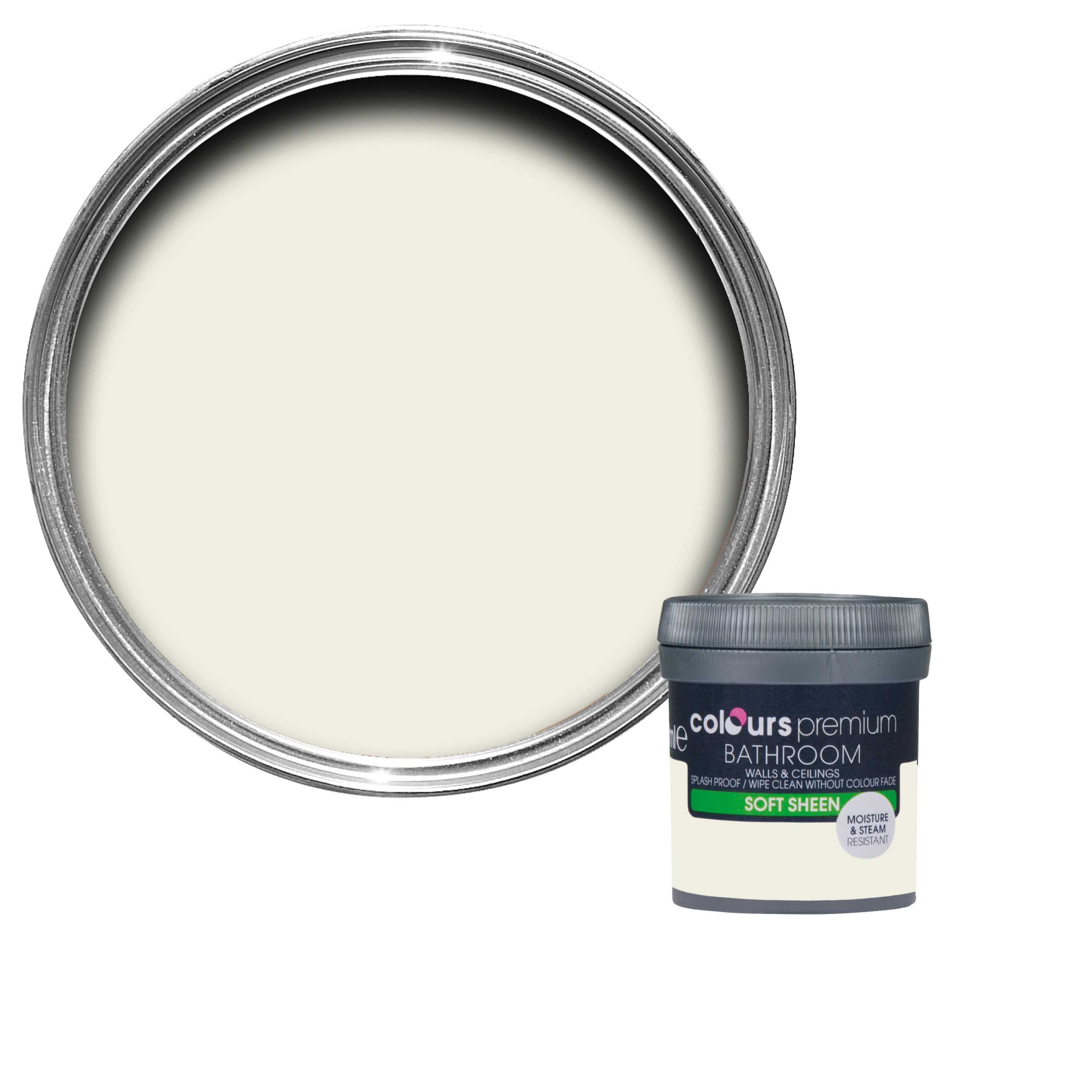 Colours Bathroom Antique white Soft sheen Emulsion paint 0.05L Tester