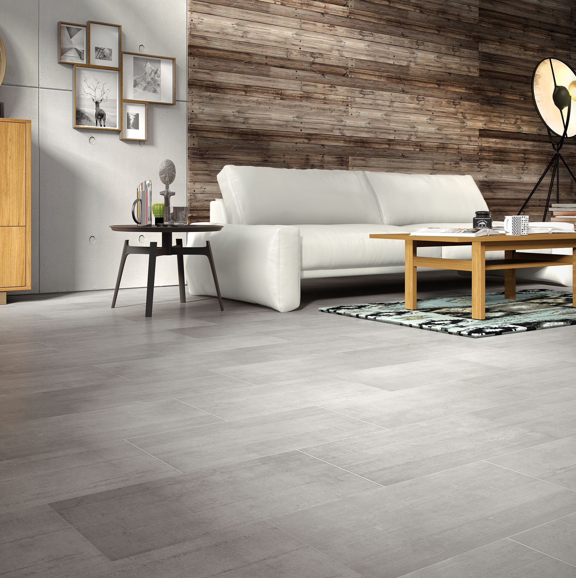 Leggiero Grey Concrete effect Laminate flooring 1.72 m² Pack ...