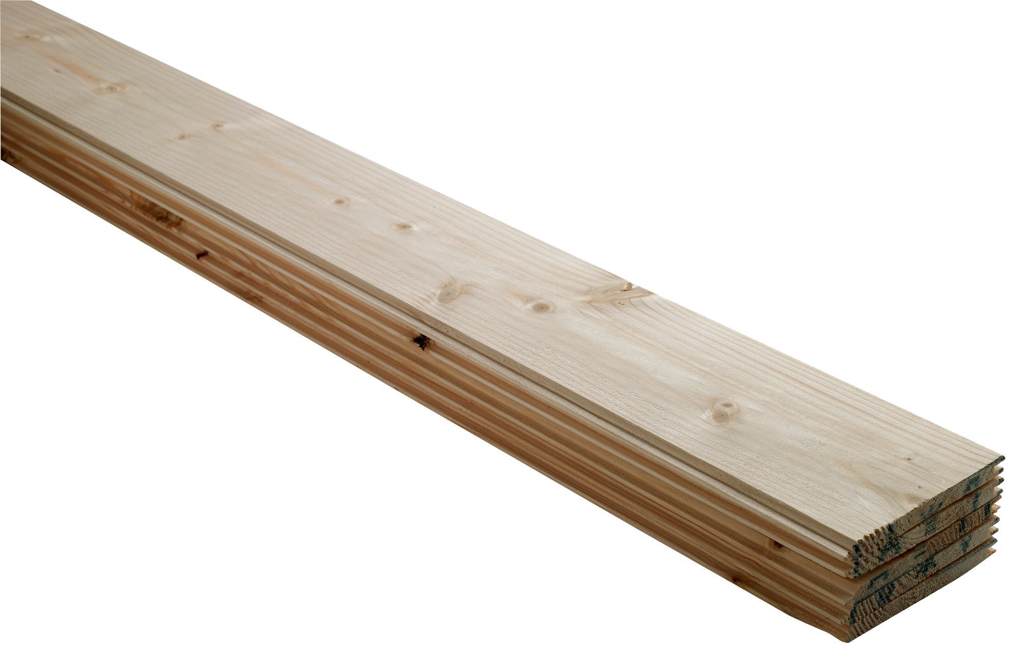 Smooth Spruce Tongue & groove Cladding (L)2.4m (W)95mm (T)7.5mm, Pack