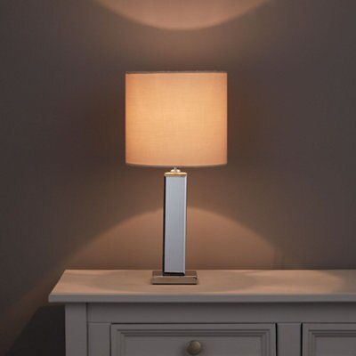Ara Matt Silver effect LED Table lamp 