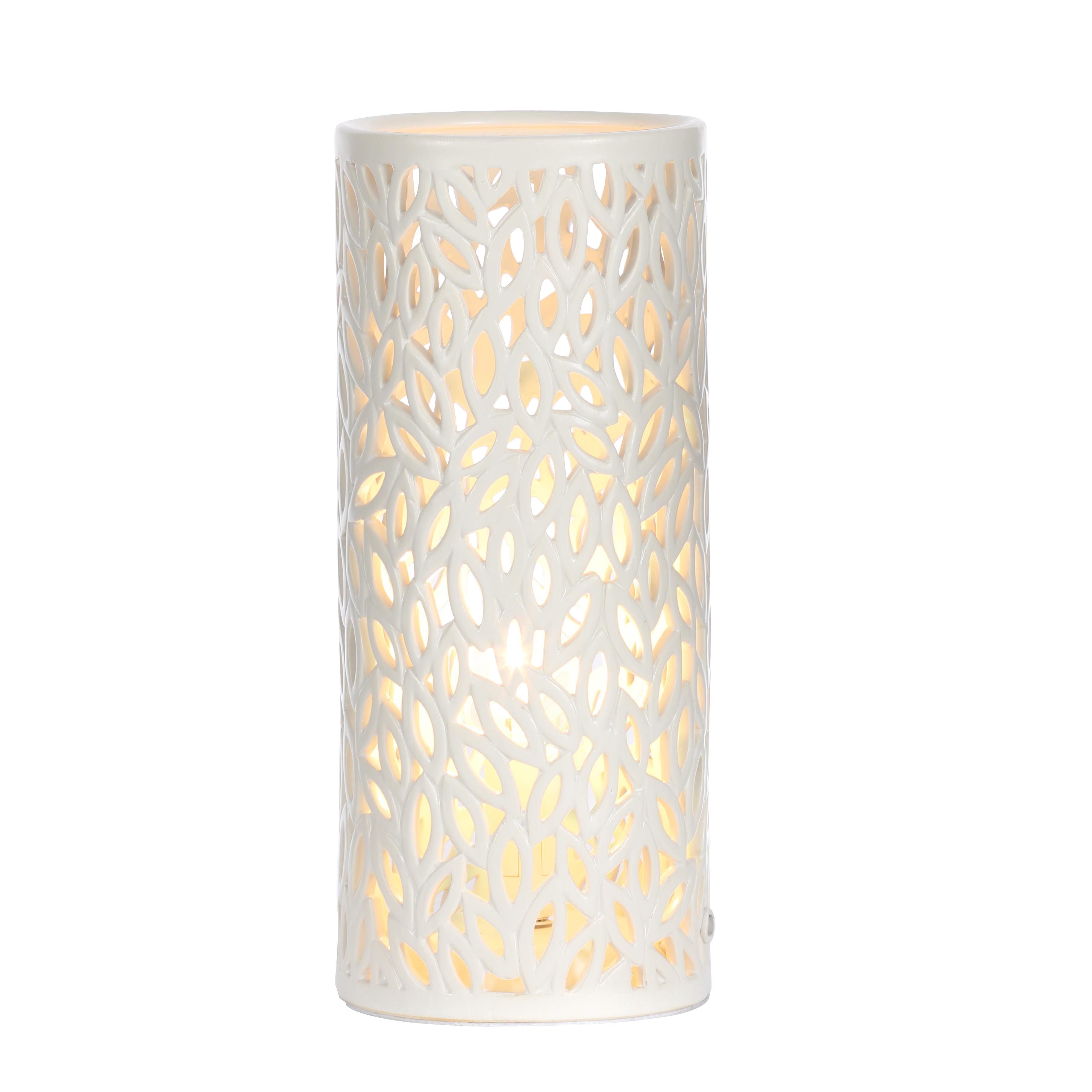 Cutout Leaf Cream Ceramic Table Lamp | Departments | DIY at B&Q