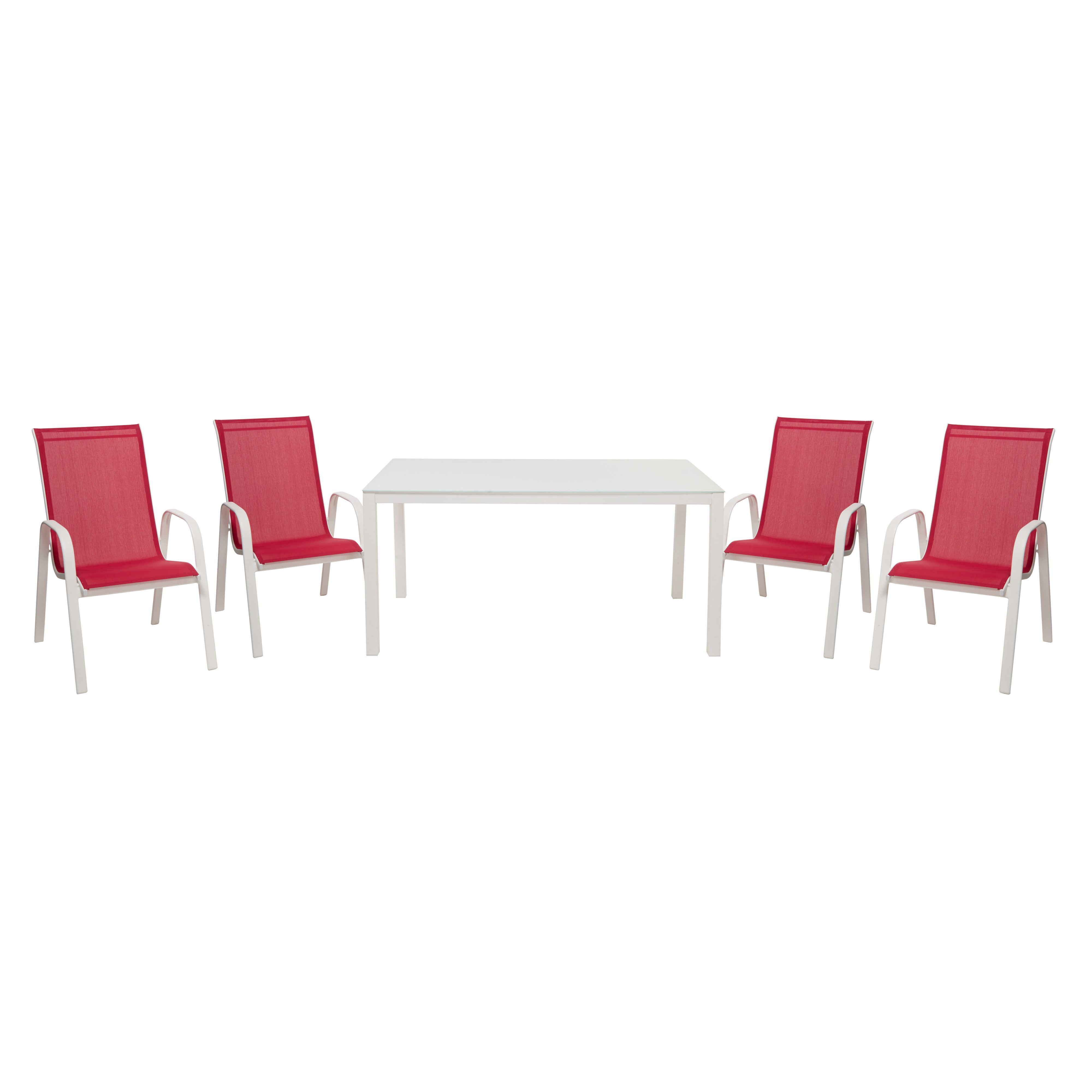 Janeiro Metal 4 seater Dining set Departments DIY at B&Q