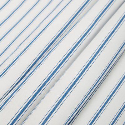 Christina Blue & White Stripe Lined Eyelet Curtains (W)117cm (L)137cm ...