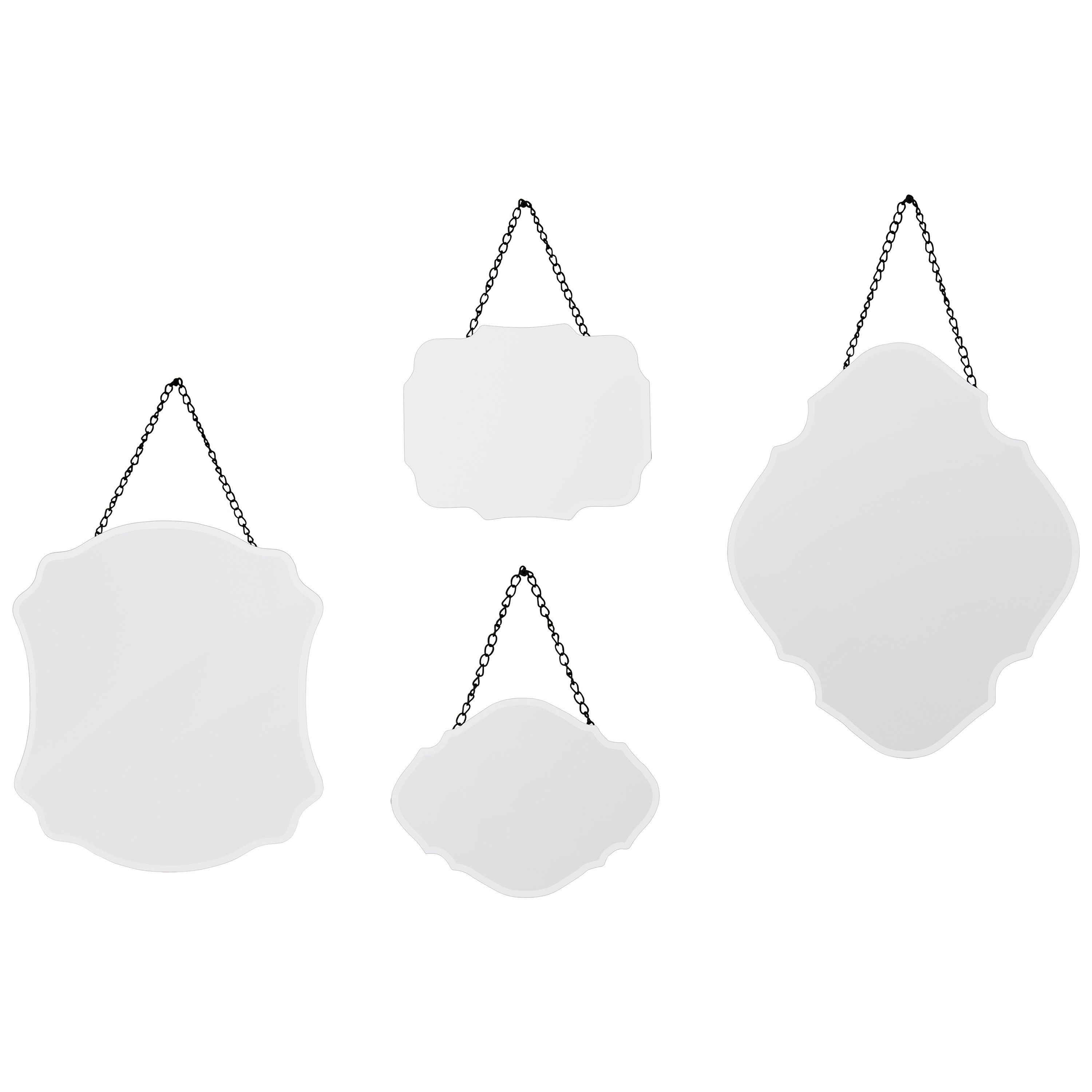 Colours Nascio Plain mirror Frameless Scalloped Mirror (H)400mm (W