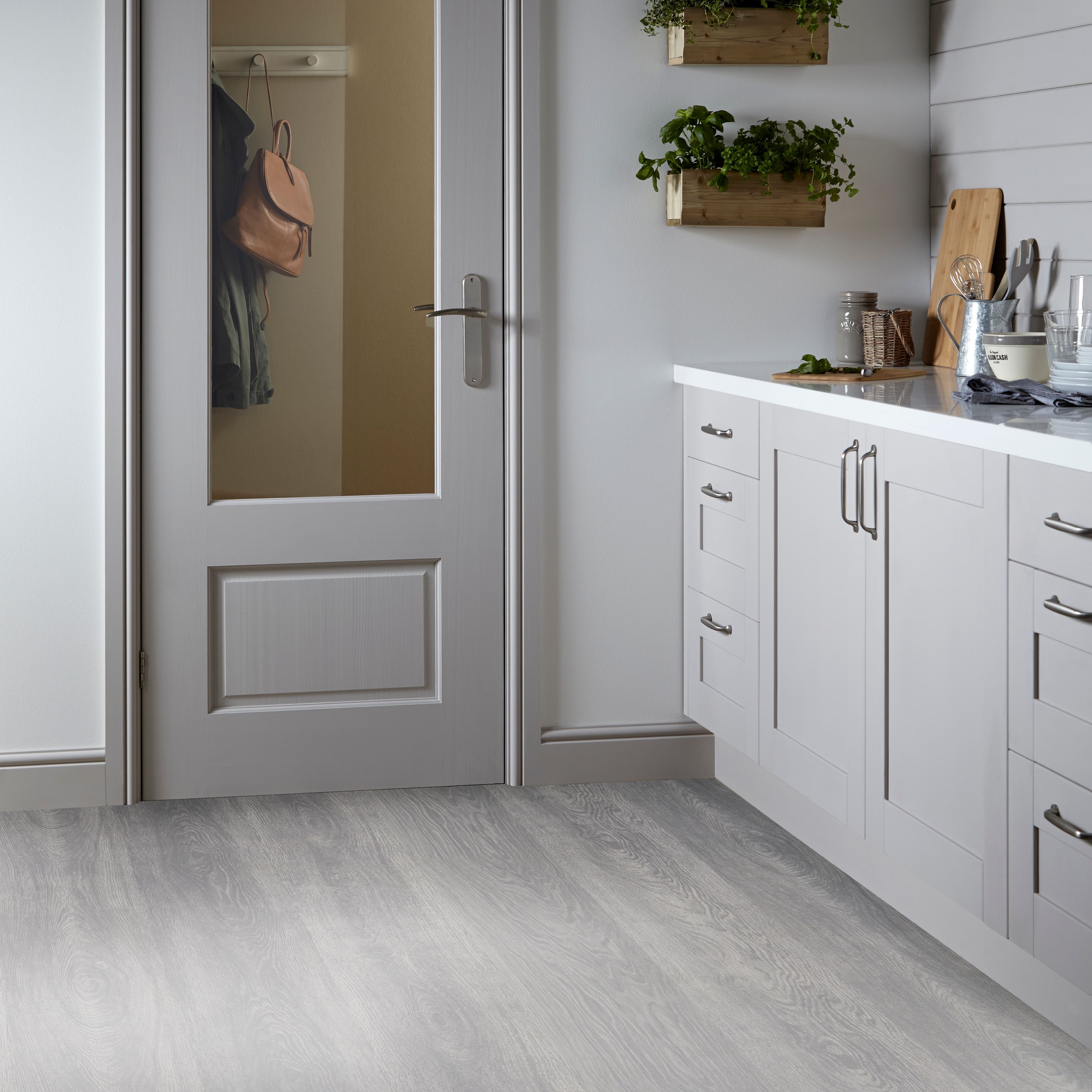 Isalenia Whitewood Effect Matt Vinyl Flooring 4 mÂ² 