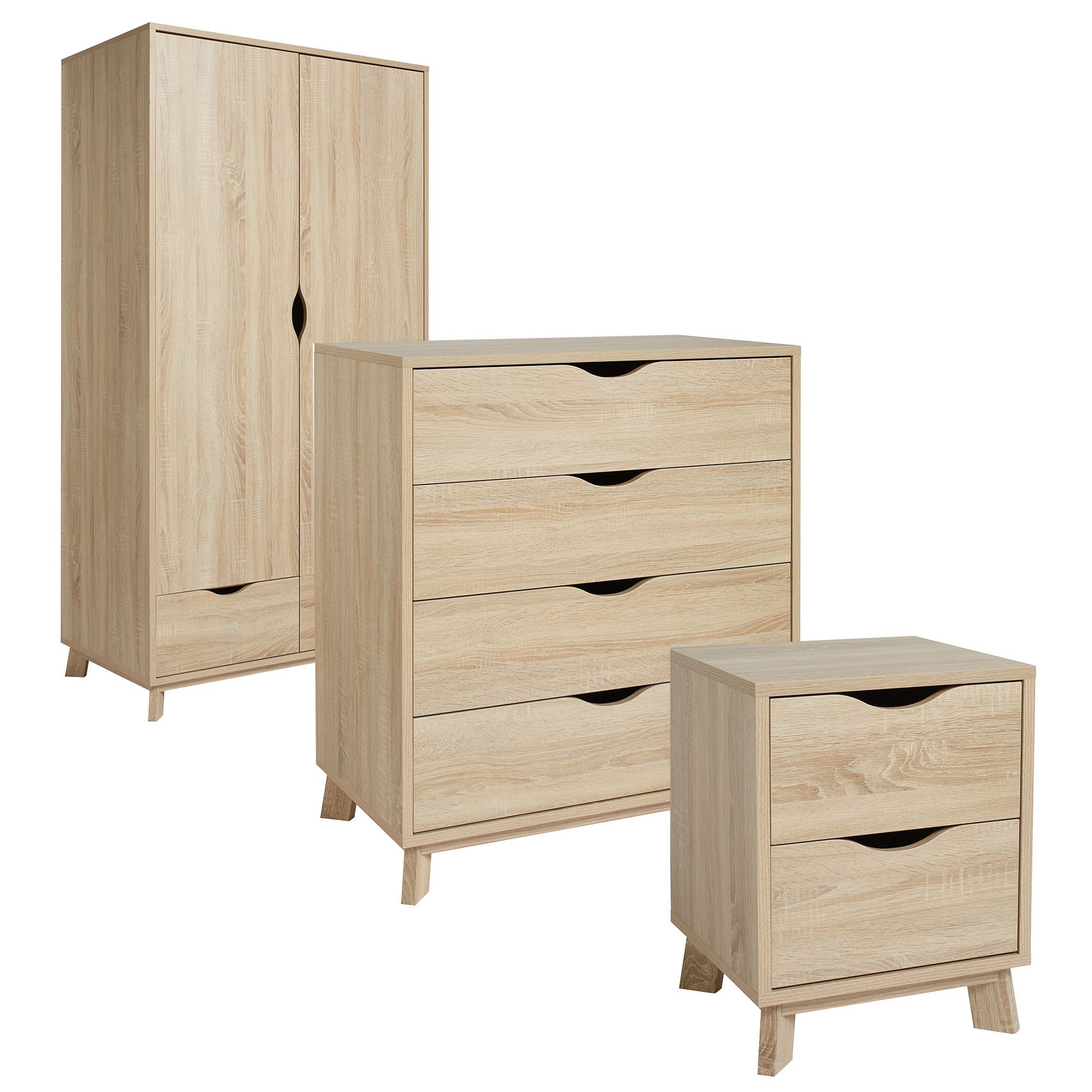 Metcalfe Matt Oak Effect 3 Piece Bedroom Furniture Set Departments   3663602055204 01c