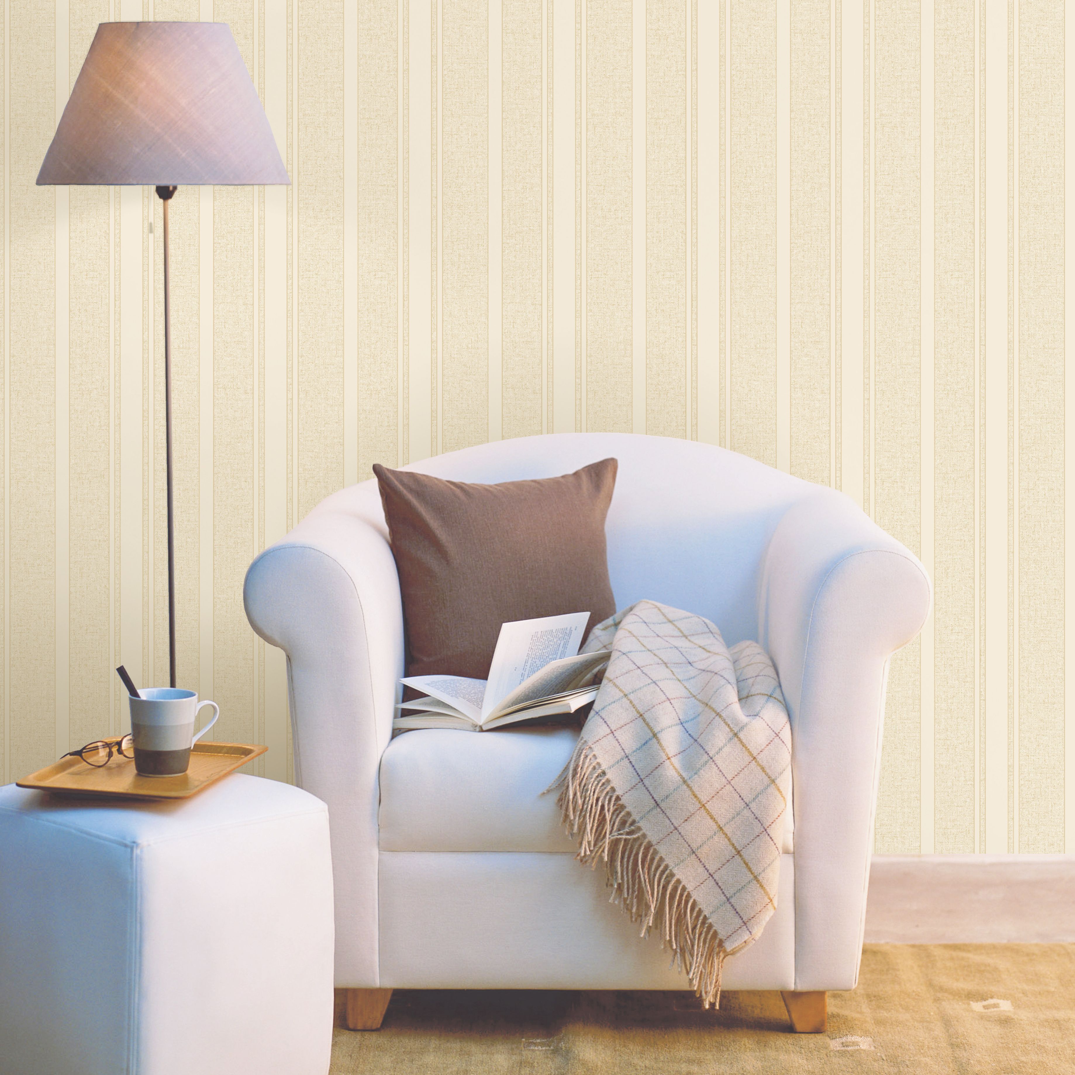 Zara Gold Striped Glitter Wallpaper Departments DIY at B&Q