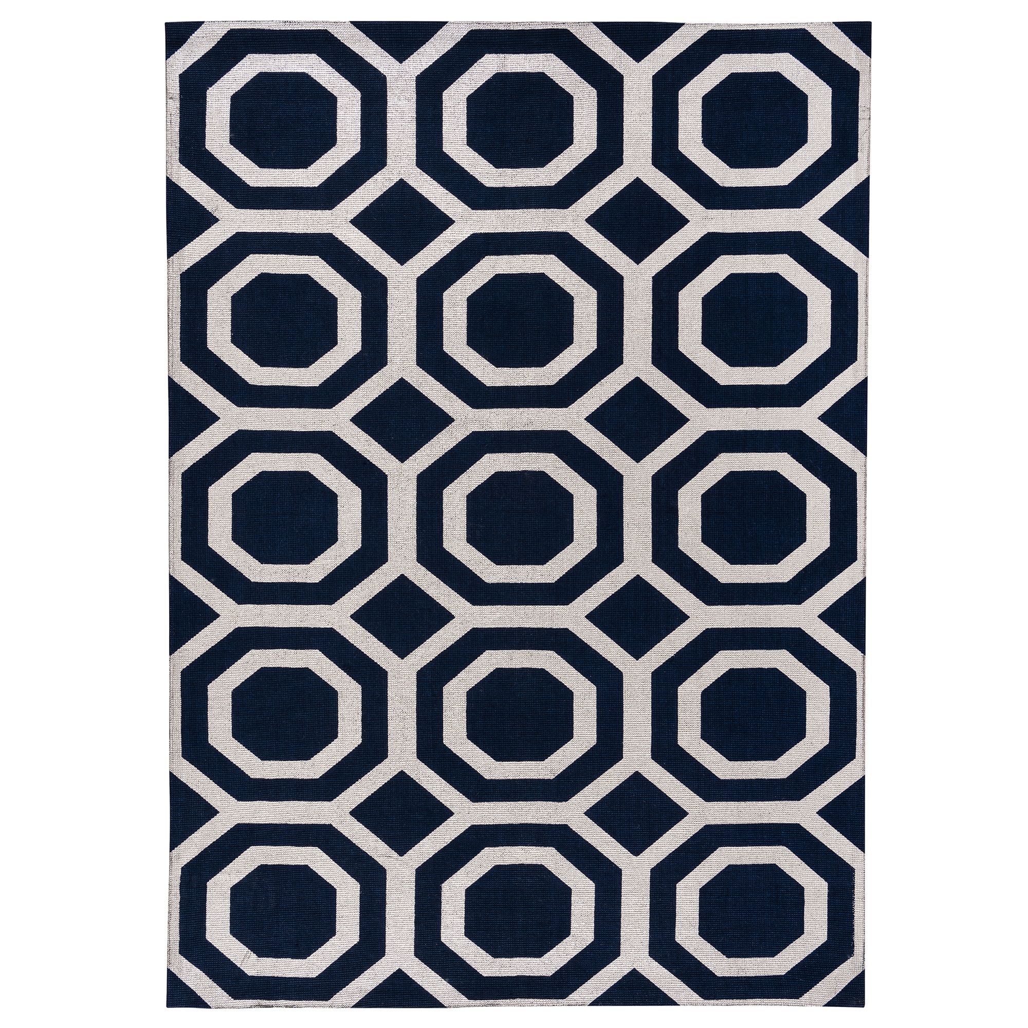 Colours Athena Silver & blue Geometric Rug (L)1.7m (W)1.2 m Departments DIY at B&Q