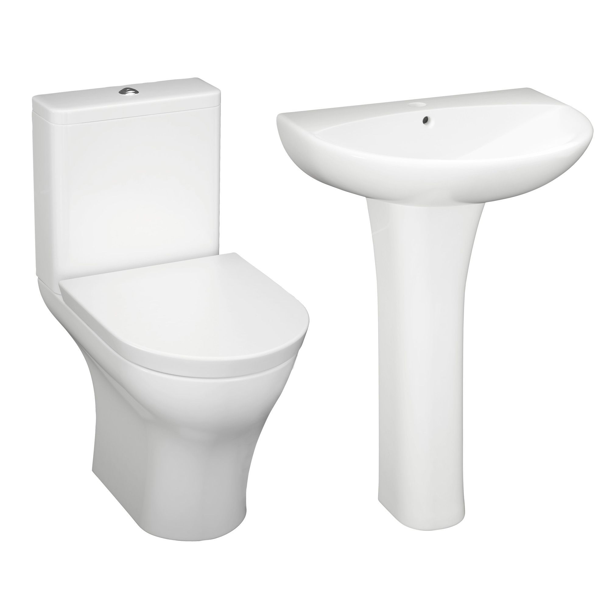 Plumbsure Falmouth Contemporary Close-coupled Toilet With Soft Close ...