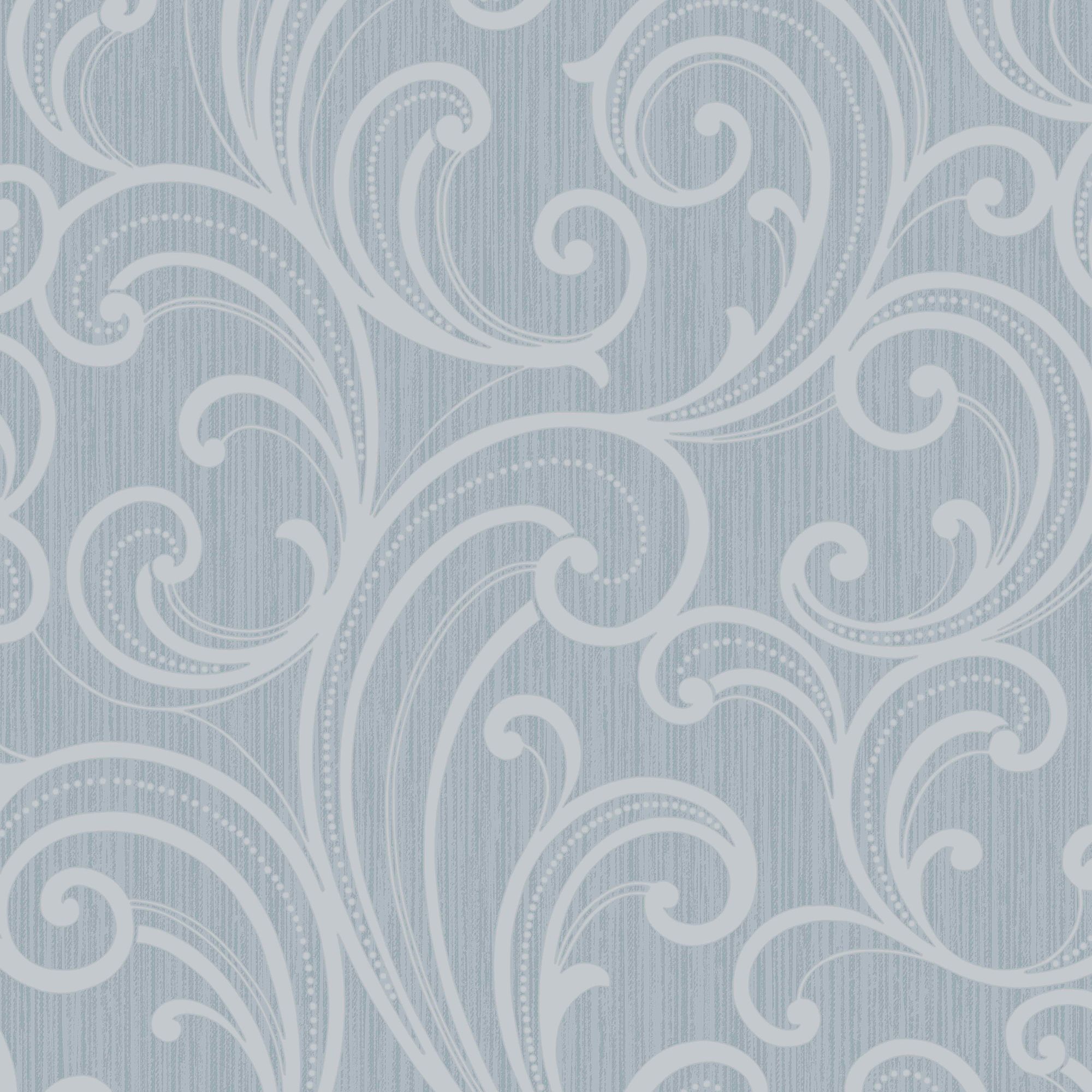 Colours Sarika Teal Scroll Textured Wallpaper Departments DIY at B&Q